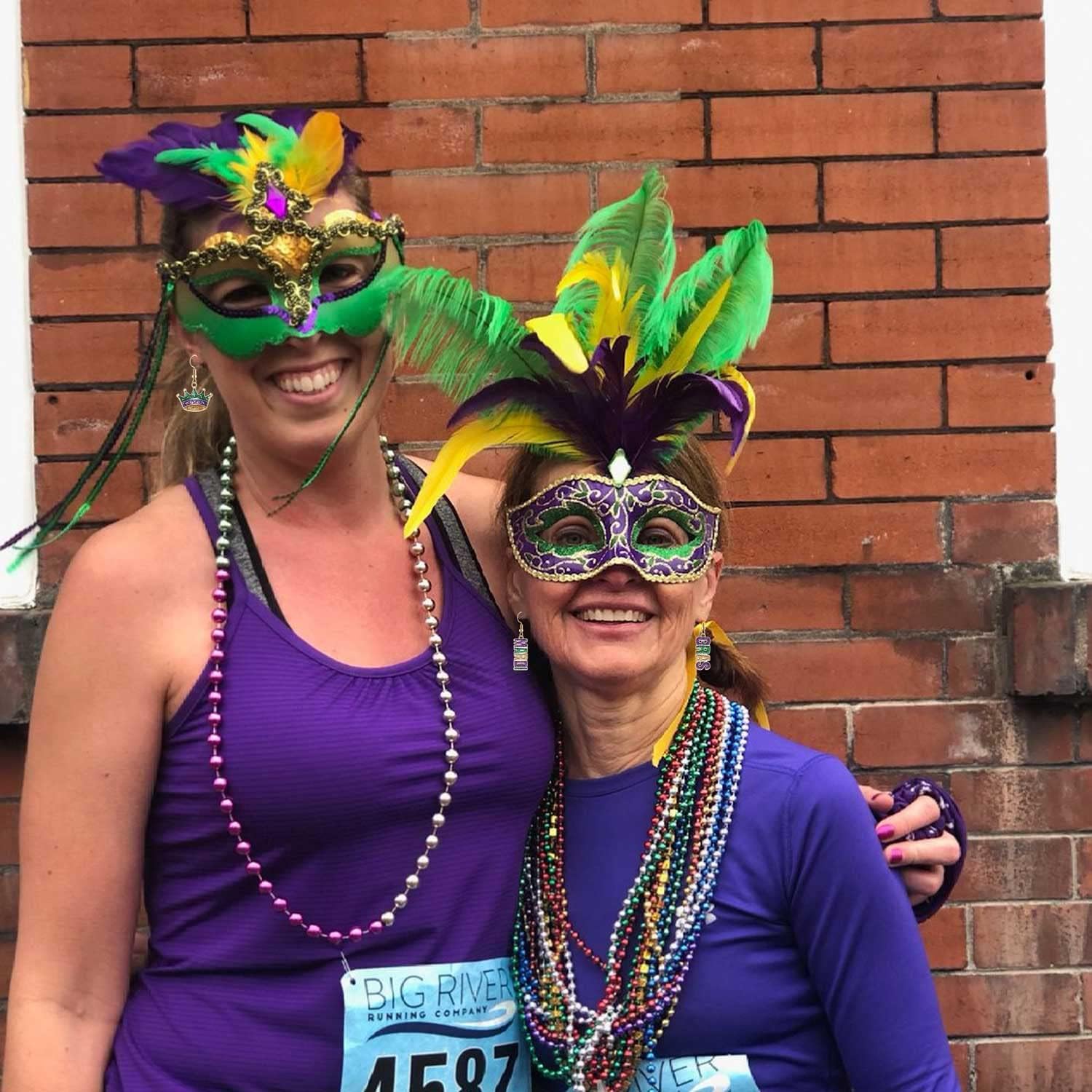 9/12Pairs Mardi Gras Earrings for Women, Crown Mask Fleur De Lis Earrings Glitter Carnival Parade Party Earrings for Fat Tuesday Celebrations Mardi Gras Accessory Gifts - Image 2