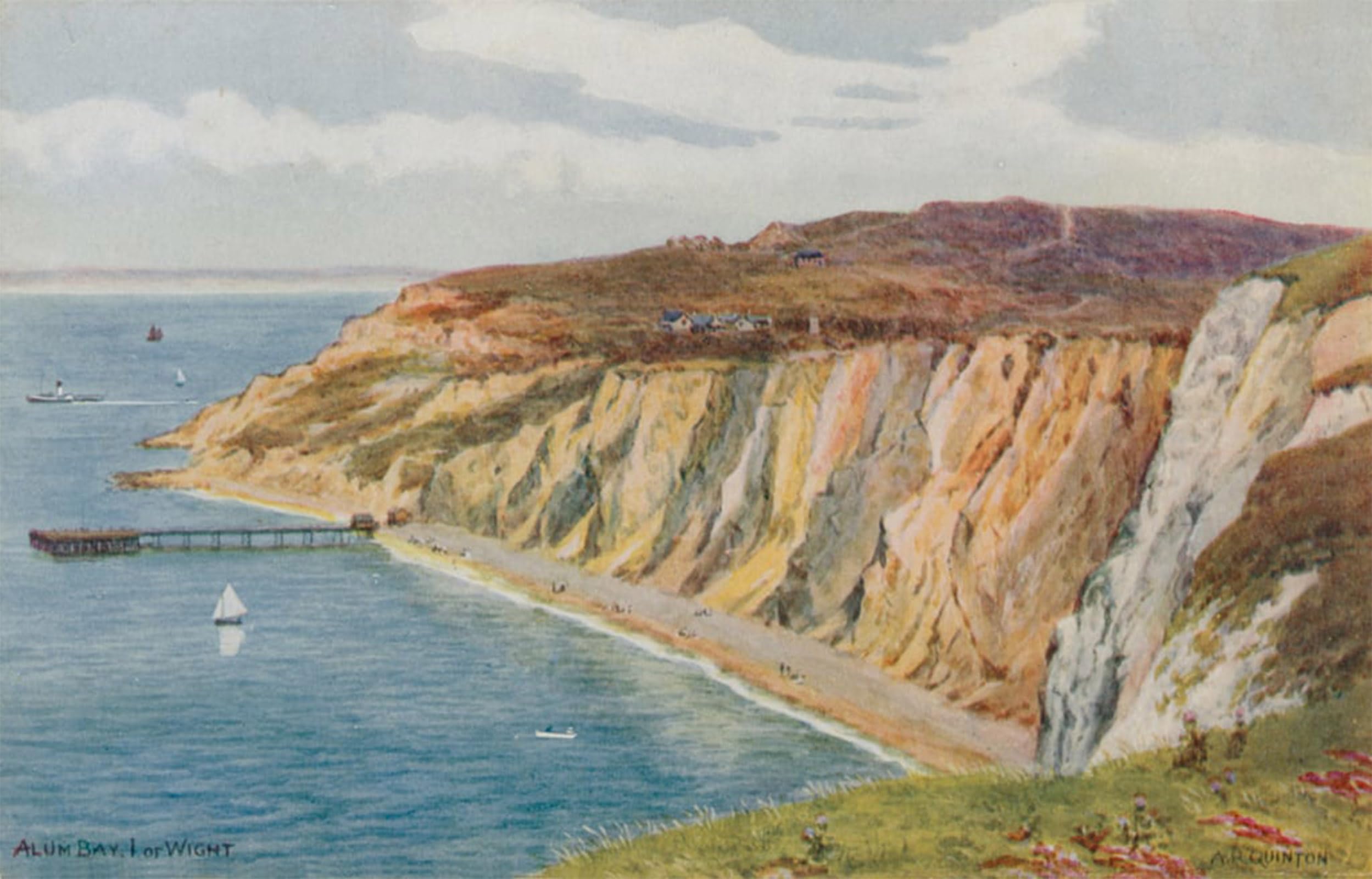ARTXLXXBN Famous Prints Artwork Pictures Poster Painting Art Alum Bay I of Wight by Alfred Robert Quinton Artwork Landscape Pictures for Home Decor 60x90cm