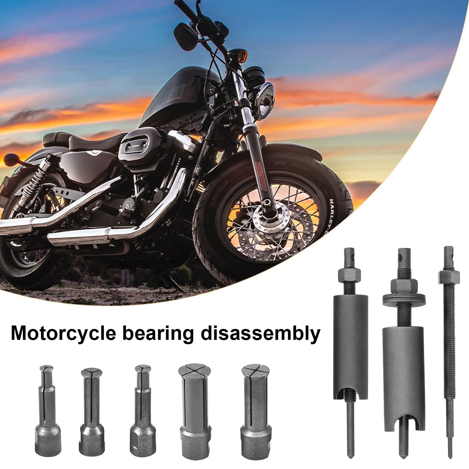 QZQUFJ Set da 8 Pezzi Estrattore Cuscinetti, Estrattore Cuscinetti Interni, Kit Estrattore per Cuscinetti Interni per Moto, per la Rimozione di Estrattori per Cuscinetti Interni