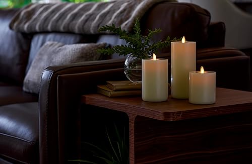 Miniatura 6 de LIGHTLi Vela LED con aroma a miel de vainilla con forma de pilar realista de cera real acabado suave funciona con pilas 2 D de 700 horas de tiempo