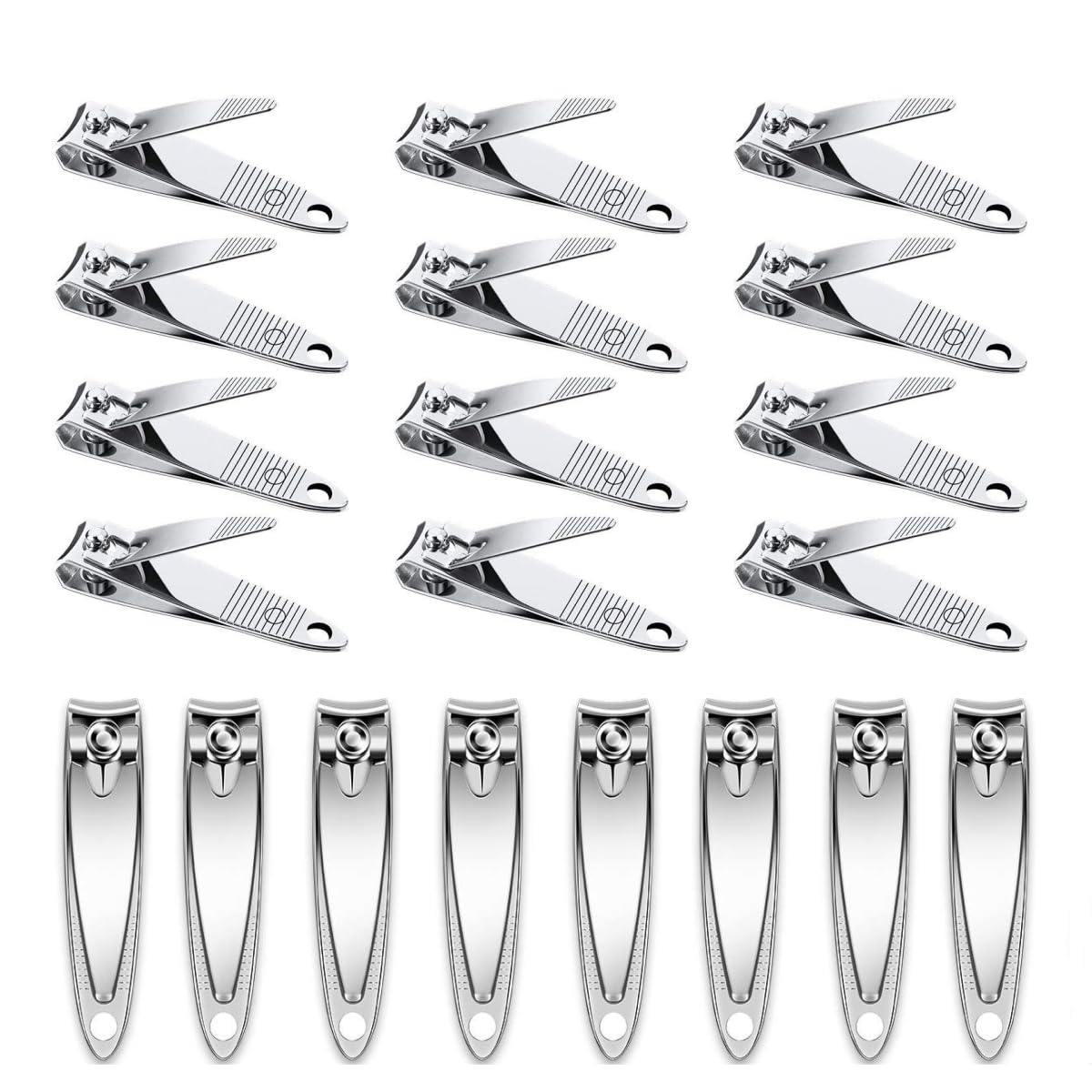 NATZERAT 20 Pieces Stainless Steel Small Nail Clippers Bulk Toenail Clippers Pack for Men Women Portable Travel Fingernails Sturdy Trimmer