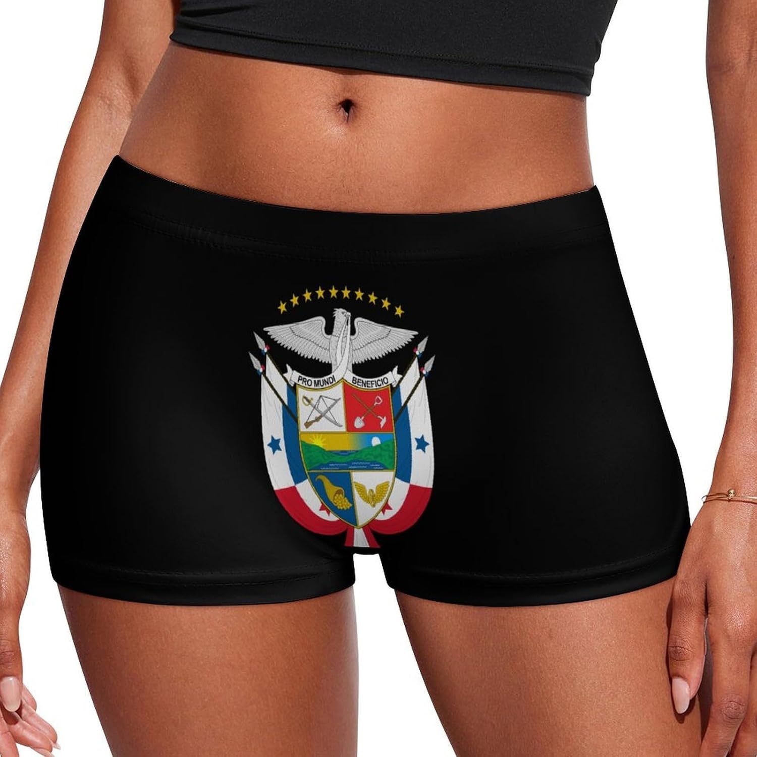 Coat of Arms of Panama Funny Women's Boxer Briefs Breathable Underpants Trunks Stretch Underwear