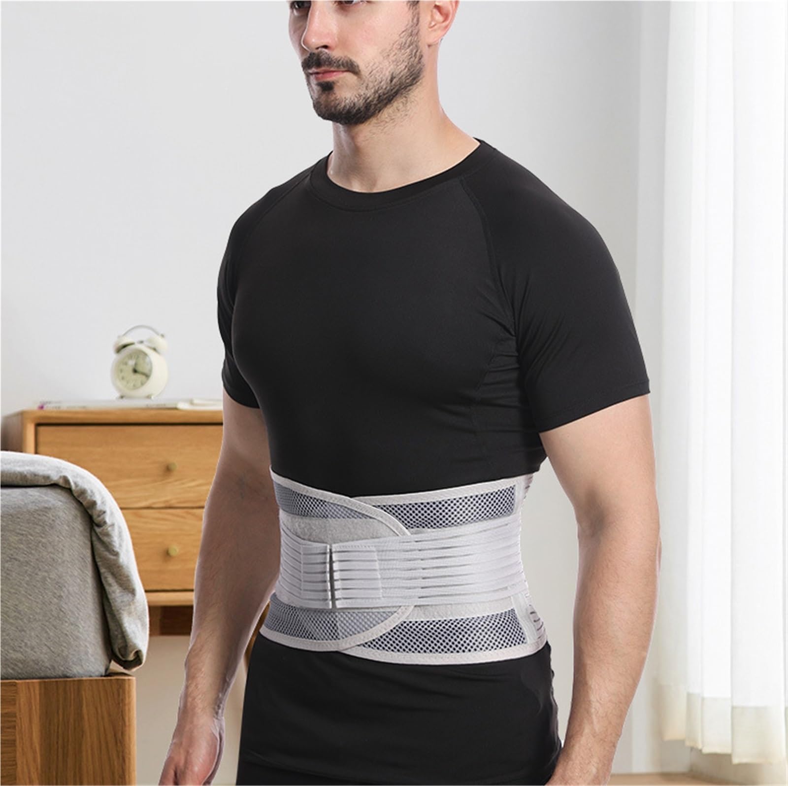 Rückenstützgürtel für Sport Stützgürtel for Den Unteren Rücken, Atmungsaktiver Rückenstützgürtel, Unisex, for Arbeit Und Training Rückenbandage Rückengürtel(White,S)
