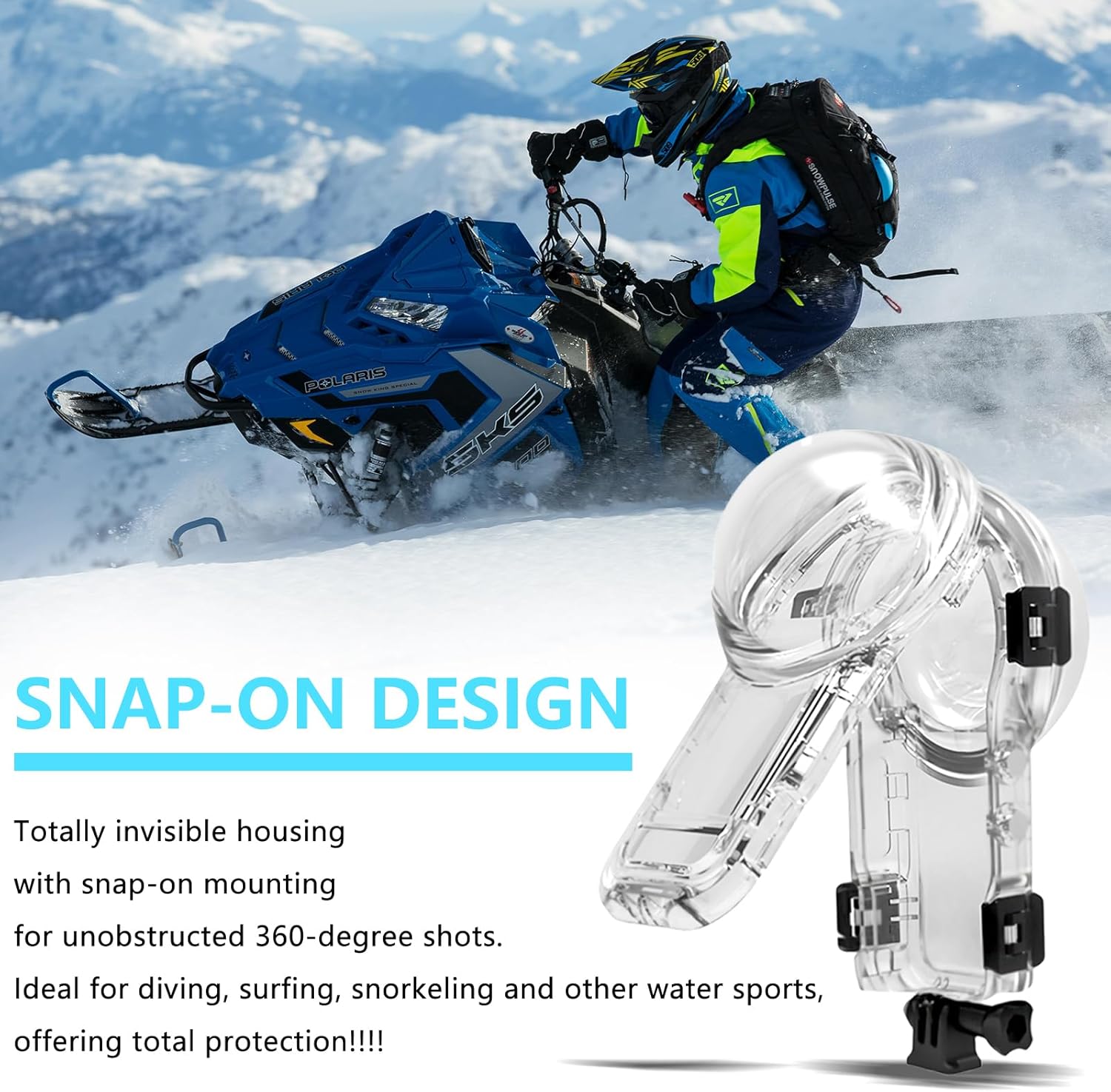 Insta 360 X5 Invisible Dive Case, Waterproof Up to 60m (197ft) Splash Prevention Housing, Underwater Dive Protective Shell for Insta360 X5 with Bracket Accessories