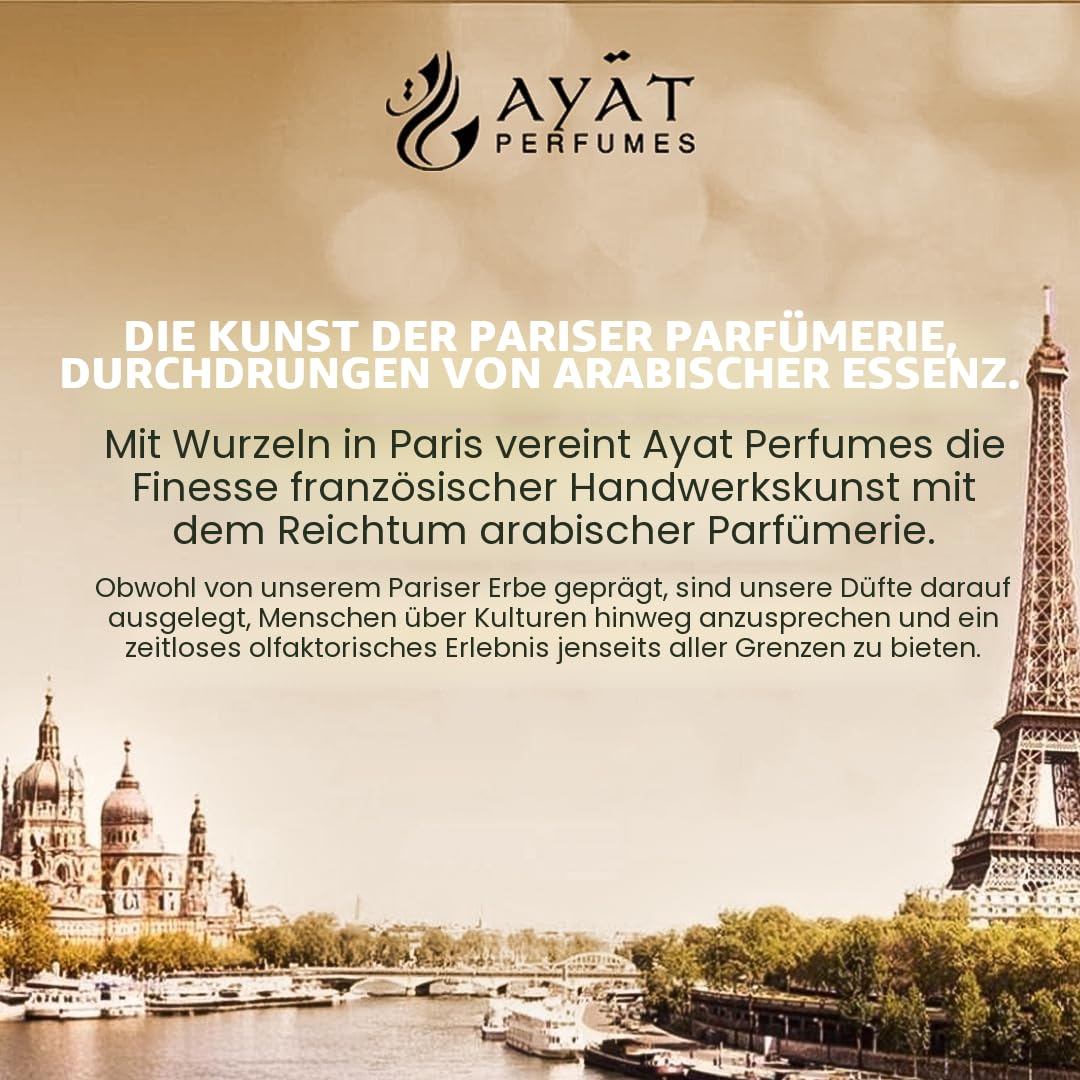 Eau de Parfum Ombre 100 ml AYAT PERFUMES Arabian Duft von Dubai für Männer und Frauen, Hinweise: Oud Weihrauch und Himbeere