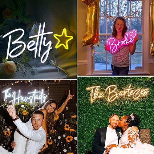 Miniatura 5 de Letrero de neón LED personalizado, letrero de neón personalizable para bodas, negocios, bares, salones, salón de belleza, letrero con nombre, luz de