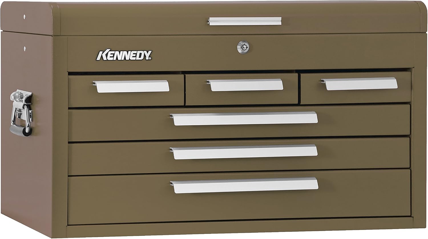Kennedy Manufacturing 266B 6-Drawer Machinist's Steel Tool Storage Chest with Friction Slides, Brown Wrinkle