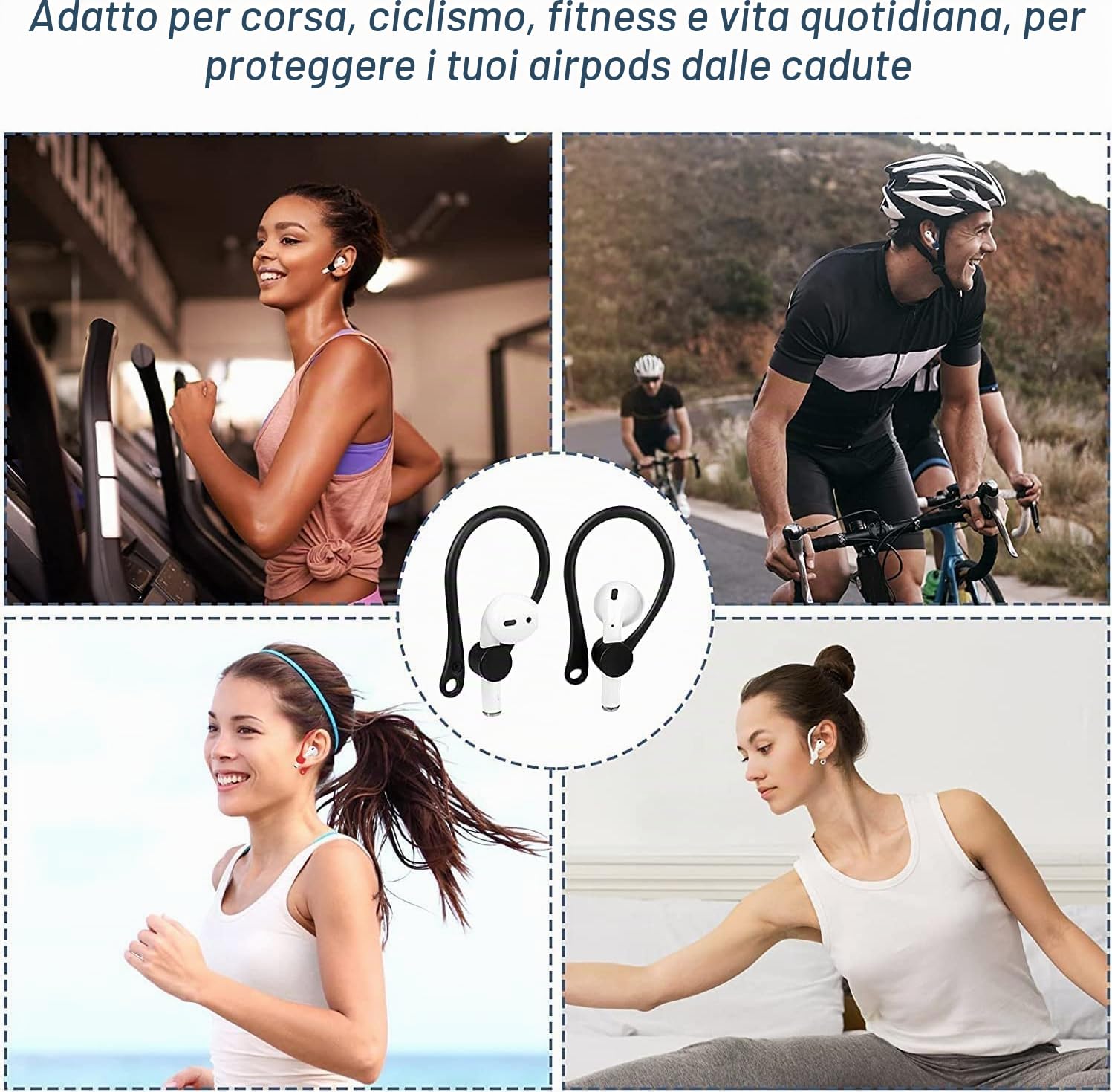 LATRAT 4 pezzi di archetto per auricolari Drop, sport, accessori per cuffie, ganci compatibili, perfetti per sport e attività all'aperto, comfort duraturo