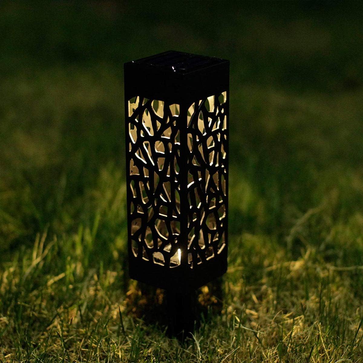 plastic led solar walkway lights, 10 pack waterproof lights for garden, landscape, path, yard, patio, driveway - maintain 10 hours of lighting