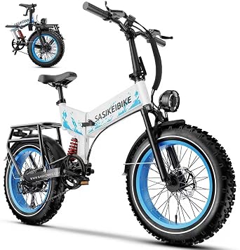 SASIKEIBIKE 1500W Electric Bike for Adults Full Suspension,48/52v 20AH Electric Dirt Bike with 20" x 4.0 Fat Tire,70 Miles Electric Bicycle, Ebike for Snow, Mountains, Road UL Certified