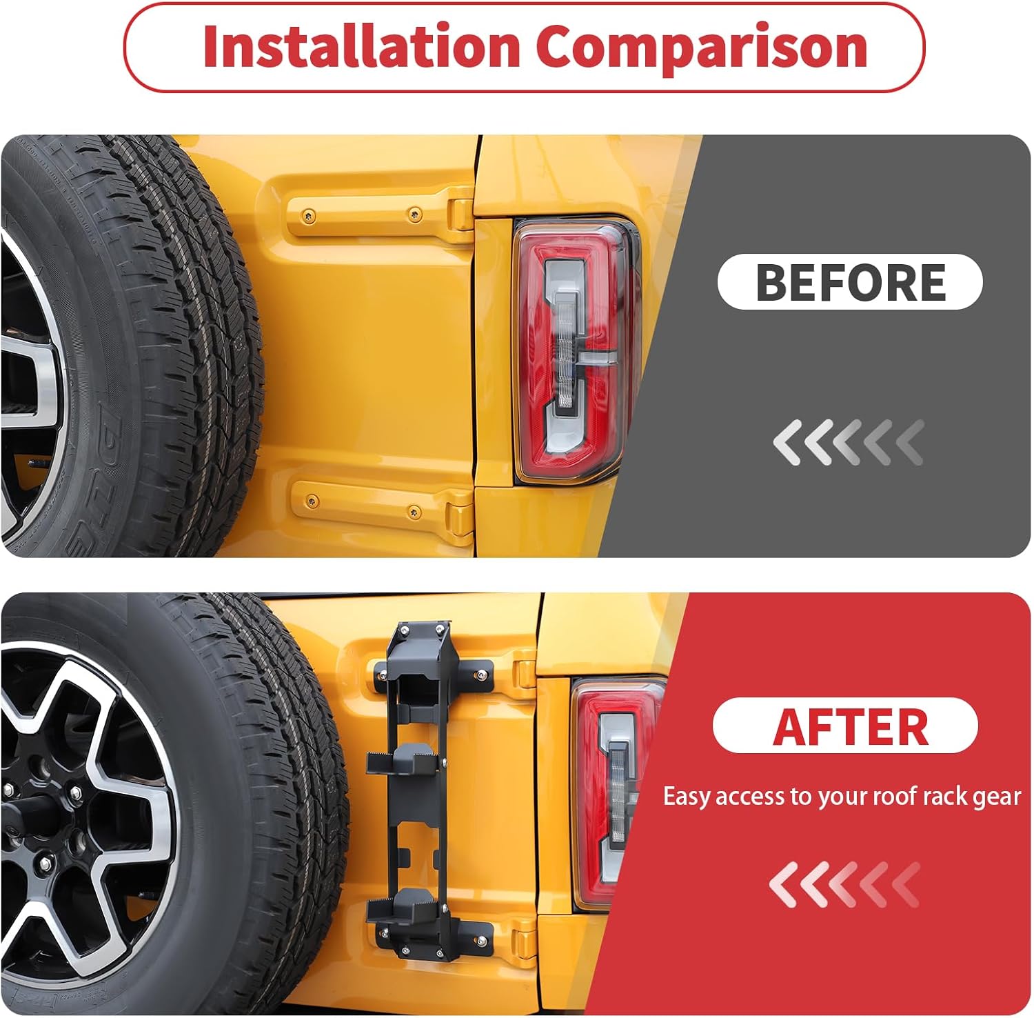 Linskip Tailgate Hinge Step Compatible with Ford Bronco 2021-2025+, Easy Roof Reach, Tailgate Ladder for Bronco Exterior Accessories