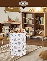 Vista 8 de HUNRUNG - Cesta de lavandería grande de tela de lona ligera, cesta de almacenamiento para juguetes/ropa sucia, plegable, impermeable