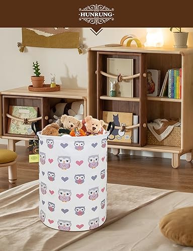 Miniatura 8 de HUNRUNG Cesta de almacenamiento grande de tela de lona, ligera, organizador de juguetes, ropa sucia, plegable, impermeable, para dormitorios