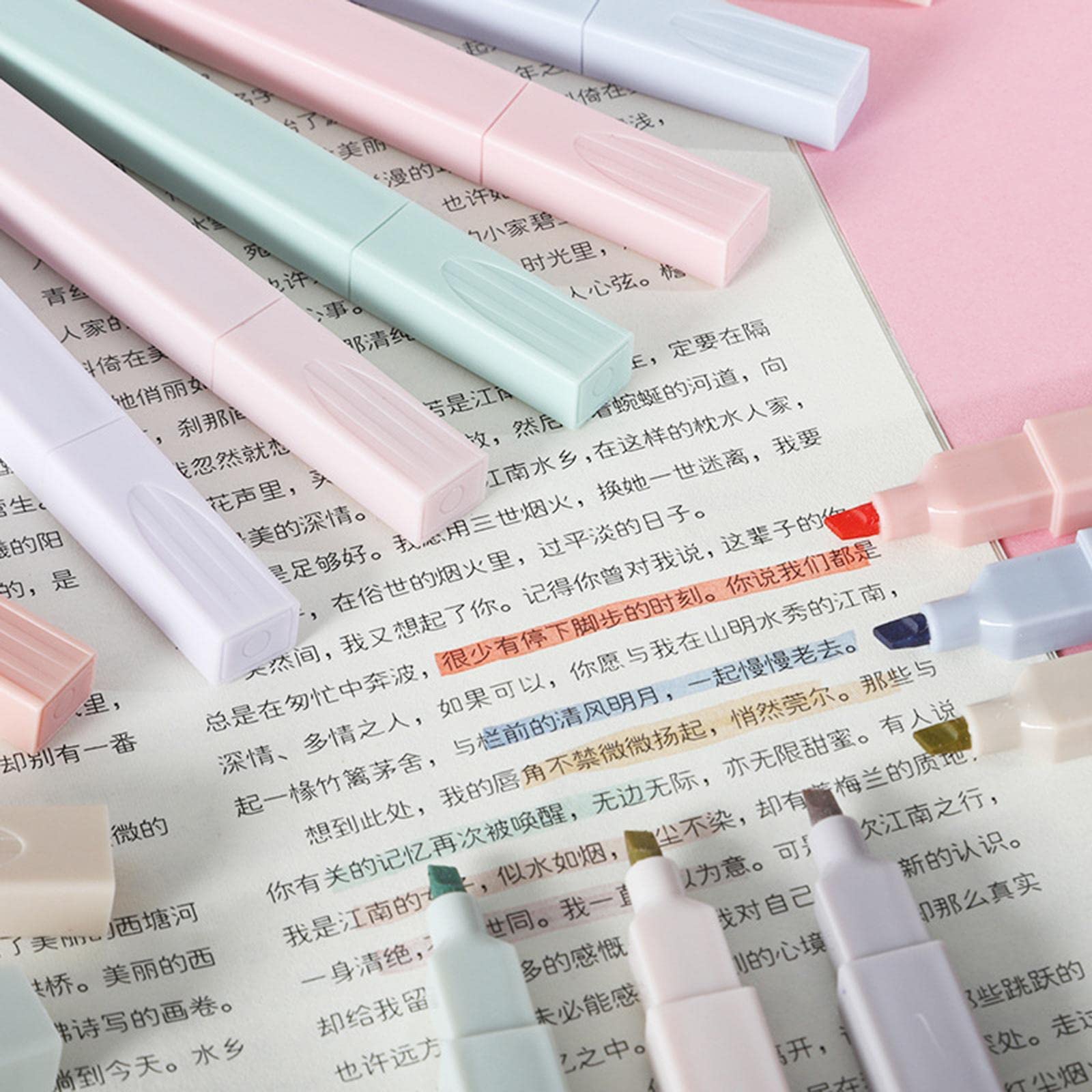 10 Set 6 Stück Kawaii Textmarker Stifte Set für Büro DIY Fotoalbum Mädchen Geschenke B, Stil B