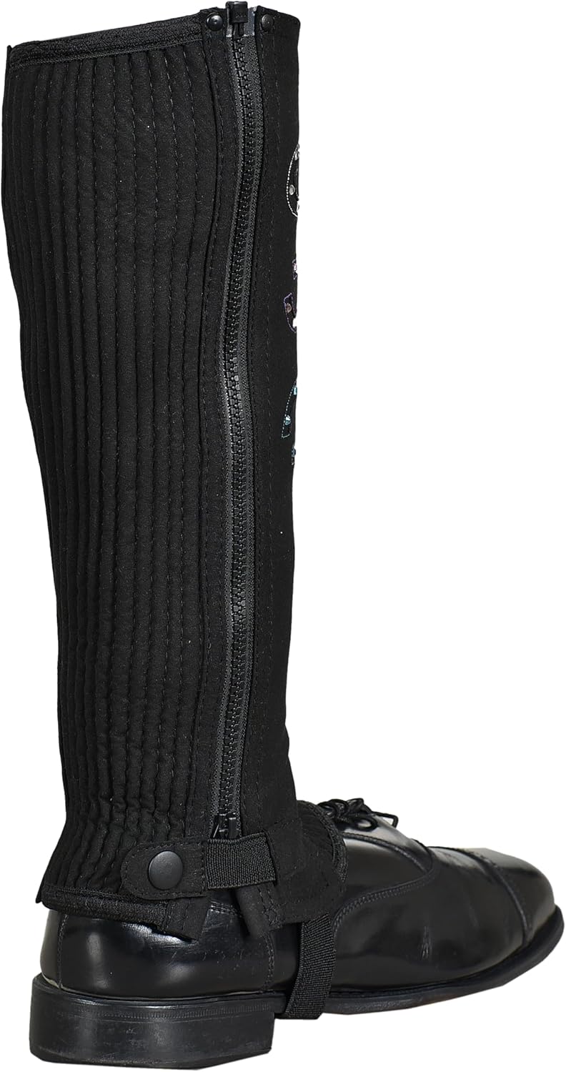 Amara Equestrian English Riding Unisex Kids Half Chaps | Accurate Size Chart in Description
