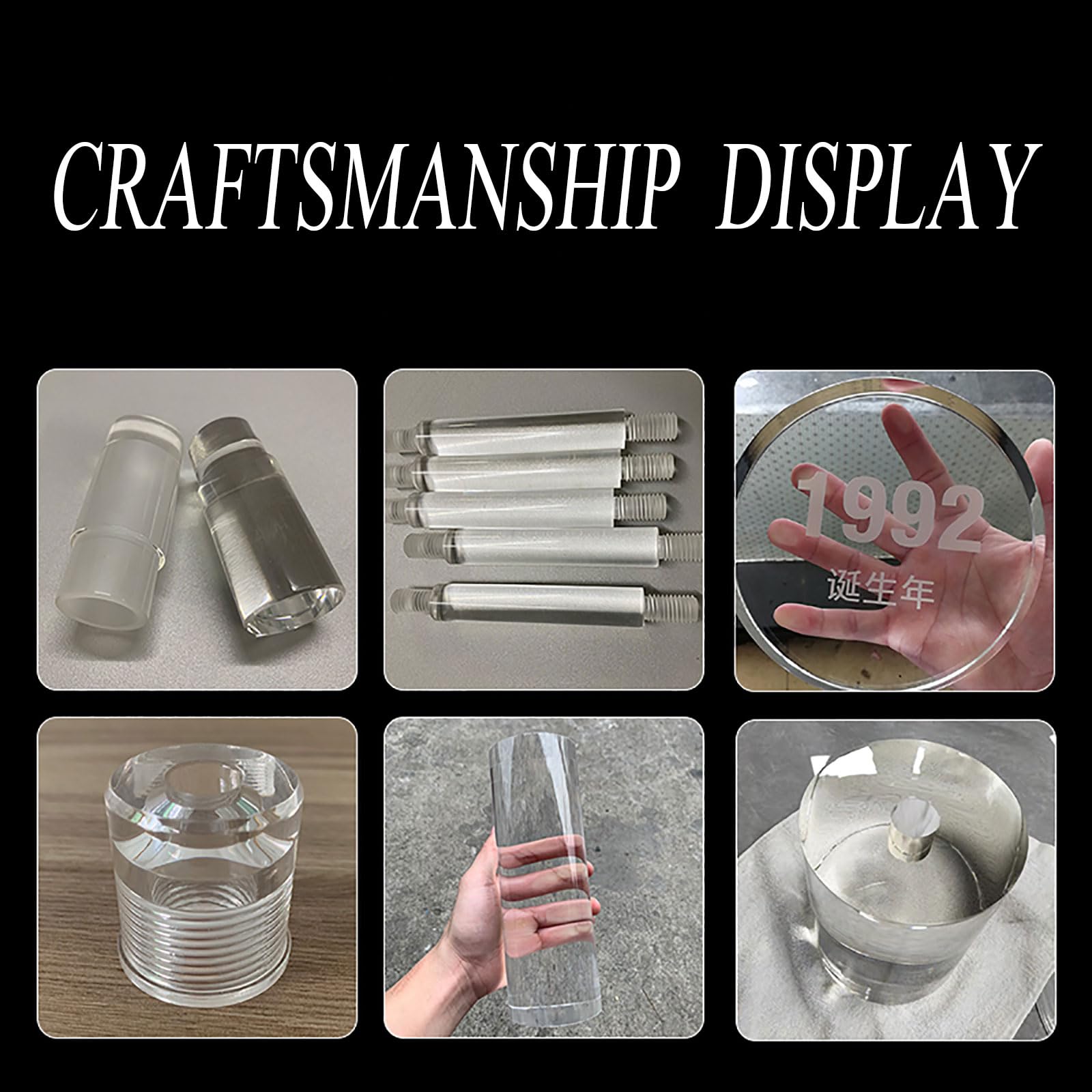 Acrylic Rod Clear Solid, Akrylowe okrągłe kołki rozporowe Przezroczyste 22-30 mm Dia 500 Długość 2 szt. Do rękodzieła DIY(28mm)