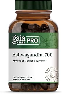 GAIA HERBS PRO Ashwagandha 700 - Healthy Immune Support Supplement* - Single-Herb Formula with Organic Ashwagandha - Vegan, Gluten-Free, Soy-Free - 120 Liquid Phyto-Caps (60 Servings)