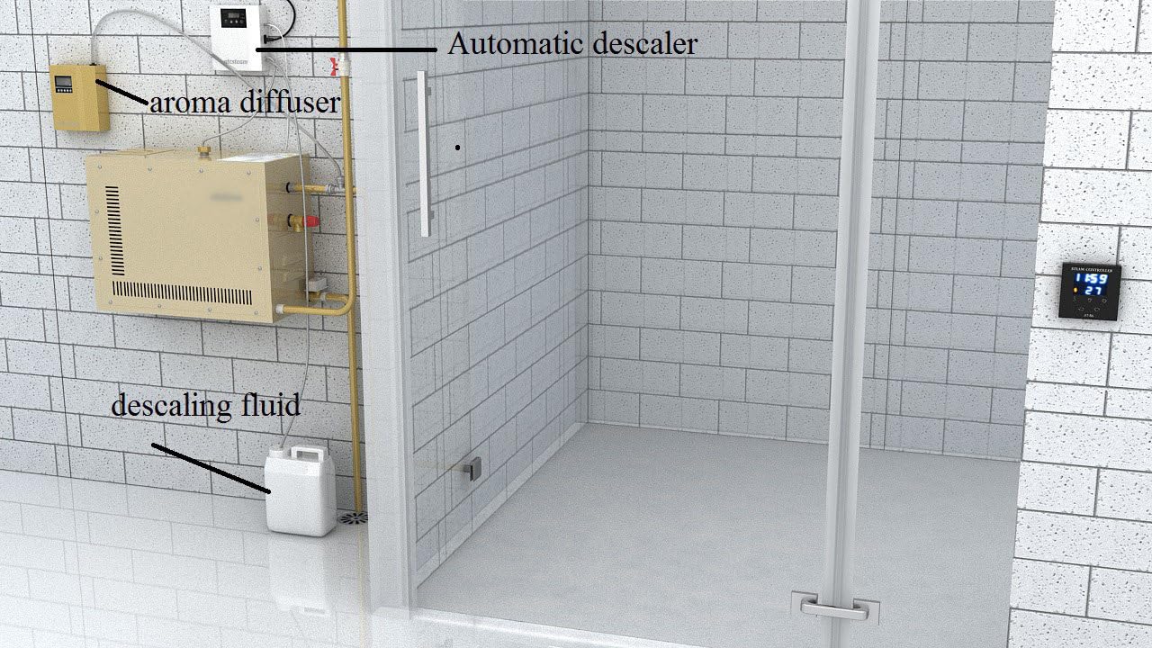 Generador de baño de vapor para sauna y ducha turca en casa, certificado CE, 220 V, potencia ajustable de 3 kW a 18 kW, rango de temperatura de 25 a 55 ℃