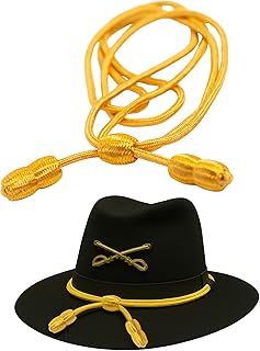 Gamboa Army Cavalry Adjustable Hat Cord Band for Men Accesory for Army Campaign Hats Gold Strap Cords Us
