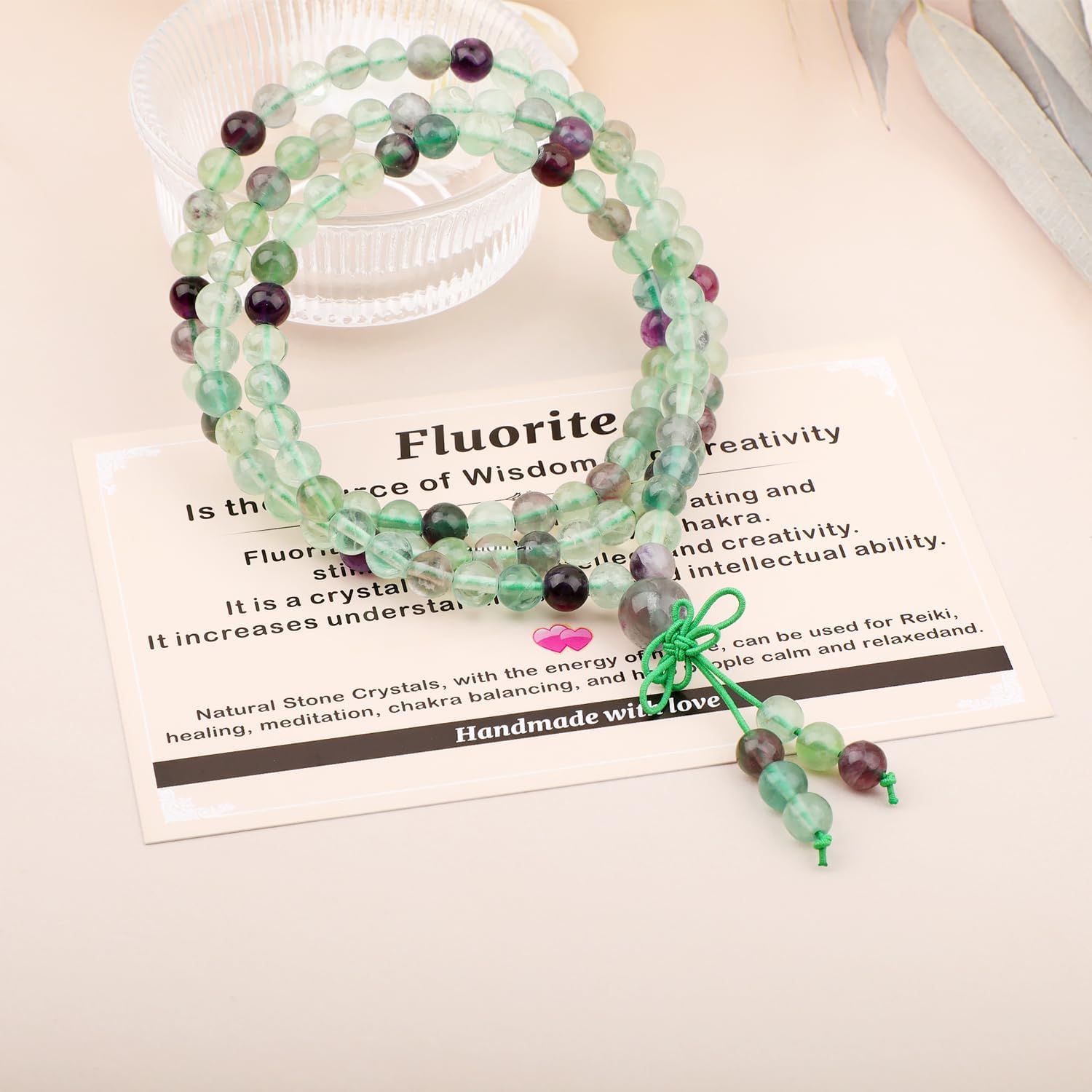 AD Beads 6mm 8mm 108 Prayer Mala Jasper Elastic Bracelet - Handmade Yoga Meditation Healing Power Energy Gifts for Unisex Adult. - Image 3