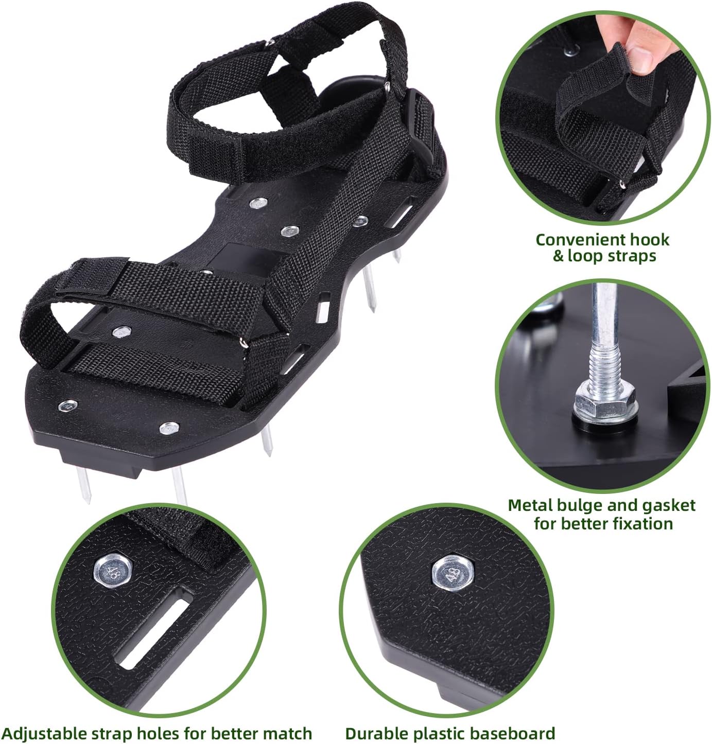 Ohuhu Lawn Aerator Shoes with Stainless Steel Shovel + Core Aerator Lawn Tool