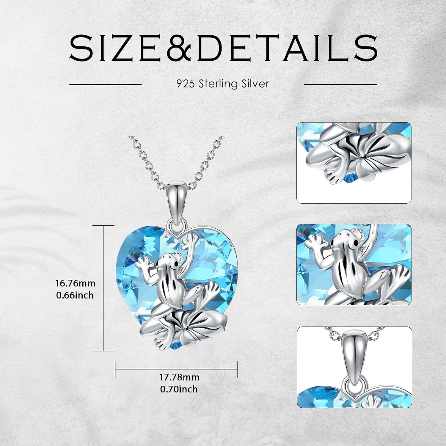 Collana con ciondolo a forma di rana in argento sterling