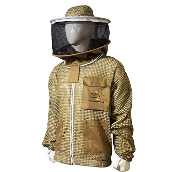 Clothes N Leather Gear Beekeeping Three Layer Mesh Ultra Fully Protection Beekeepers Jacket With Round Veil 5XL