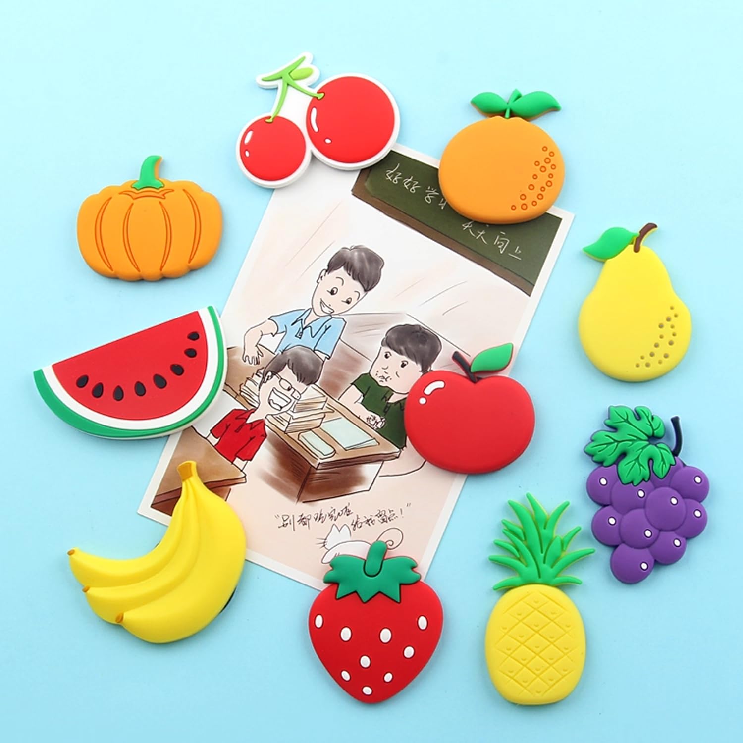 GDFHBD 22 Pieces Of Cute Fruit Magnets, Cartoon Fruit Refrigerator Stickers, Creative Magnet Board Magnets - Image 4