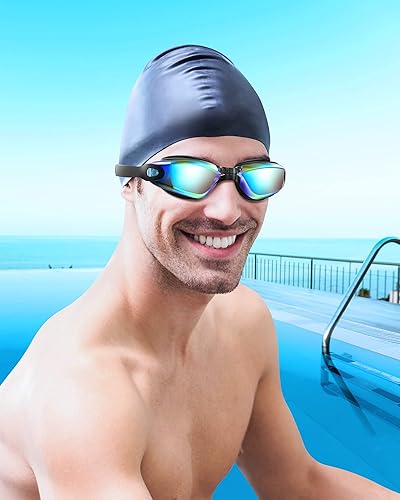 Miniatura 8 de Aegend - Gafas de natación sin fugas no se empañan protección UV triatlón con estuche de protección gratis para adultos hombres mujeres jóvenes