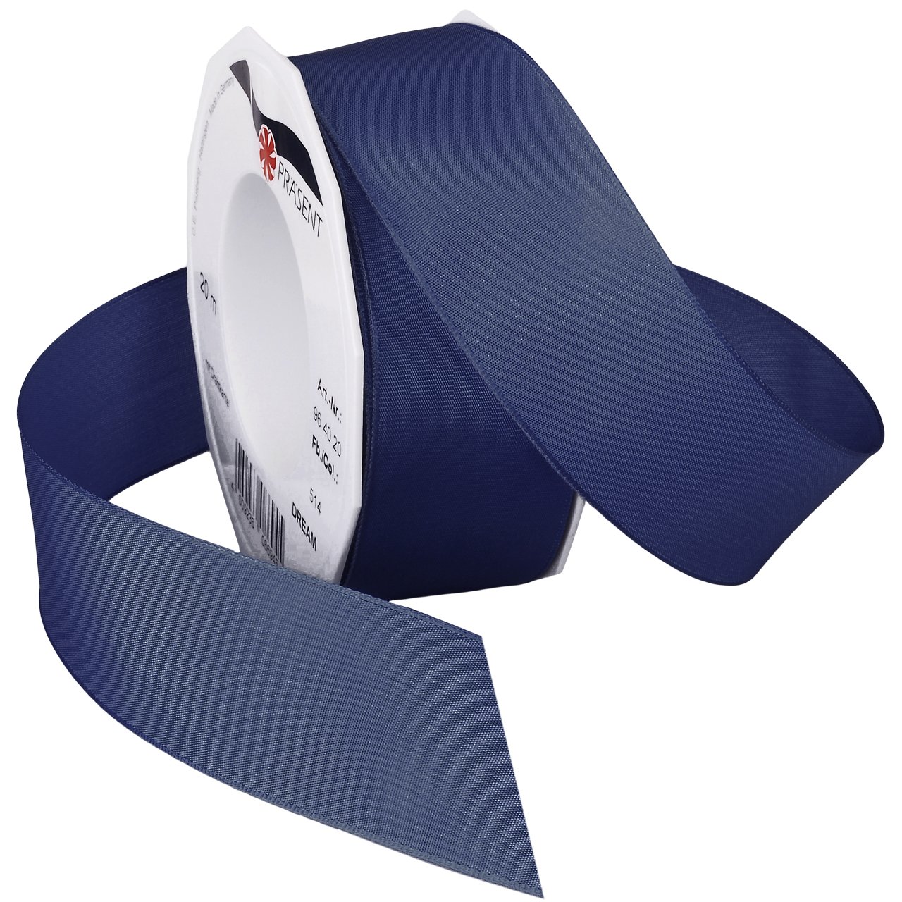 C.E. Pattberg Wired Ribbon, Polyester, Infinite Blue, 40mm-20m, Blue Moth, 40mm - 20m