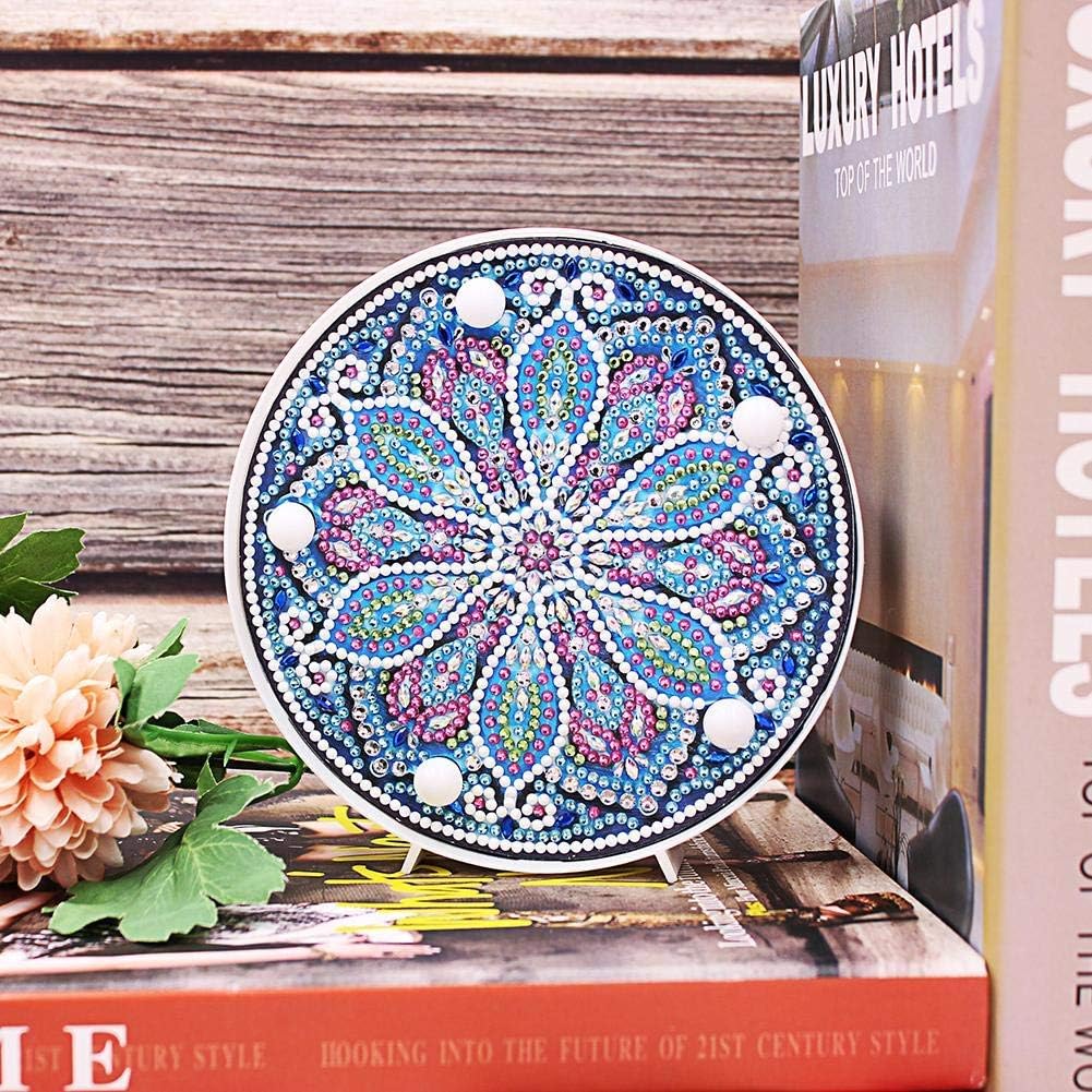 DIY Diamond Painting Lamp with LED Lights Full Drill Crystal Drawing Kit Night Light Arts Crafts for Home Decoration or Christmas Gifts 6.0x6.0inch