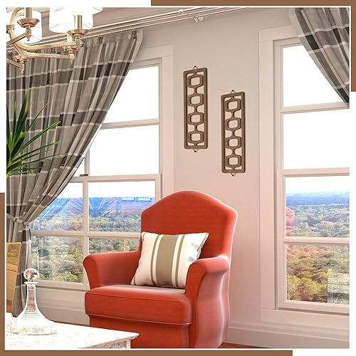 Miniatura 5 de CroBlissful 2 piezas de arte de pared moderno de mediados de siglo, decoración de madera de mediados de siglo, detalles decorativos abstractos de