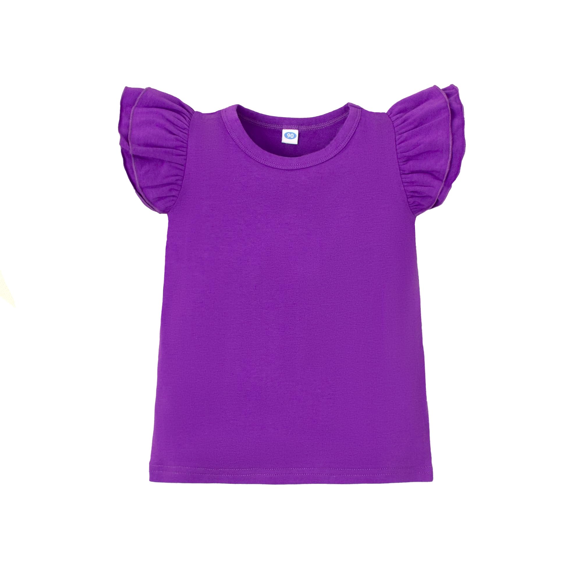 LYSMuch Toddler Girls Short Sleeve Ruffle Basic Blouse
