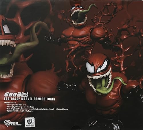 Miniatura 3 de Beast Kingdom Marvel Comics: Toxin EAA-087SP - Figura de acción de ataque de huevo, multicolor