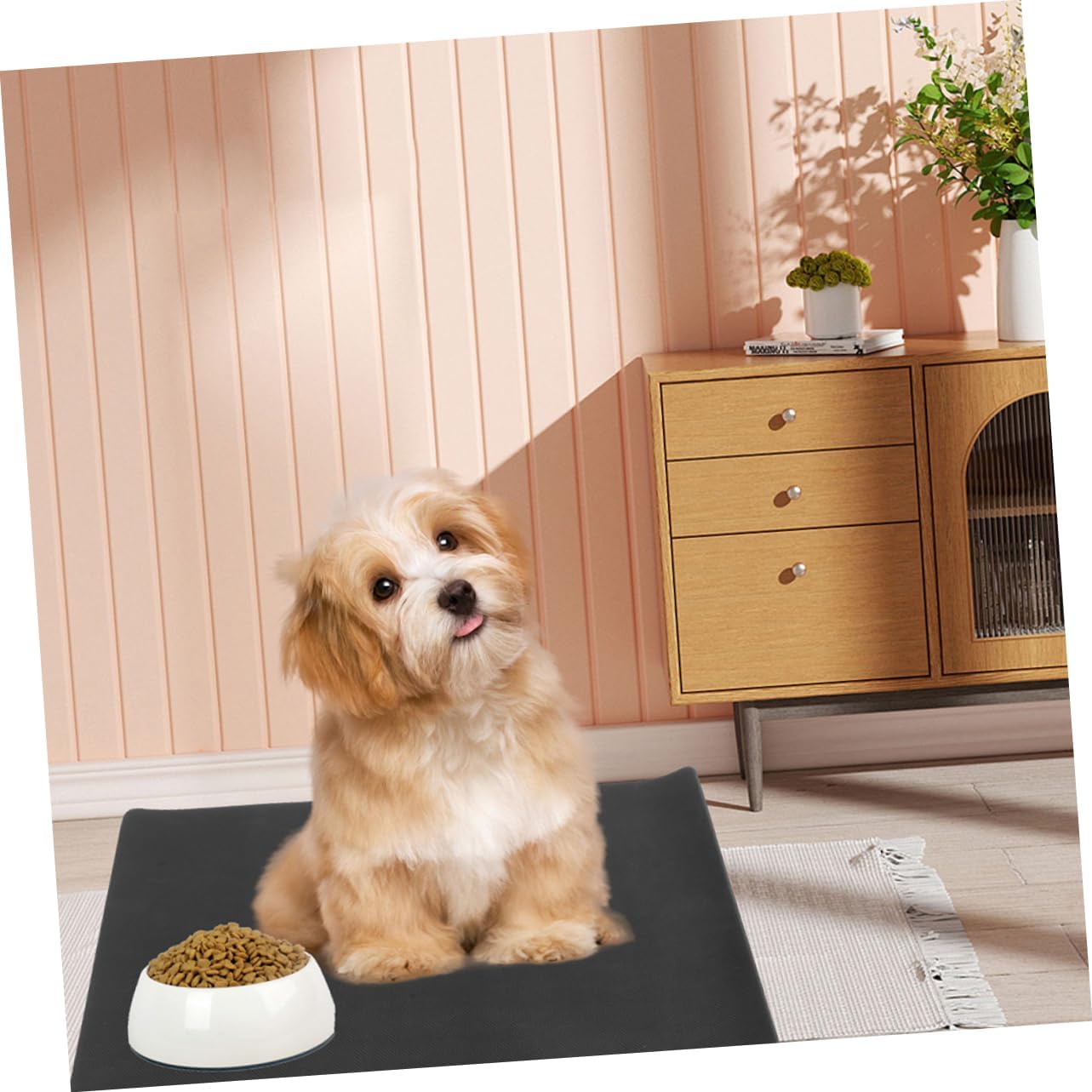 Large Pet Food Mat Absorbent Dog Bowl Pad Cat Feeding Mat Non-Slip Easy Pet Dish