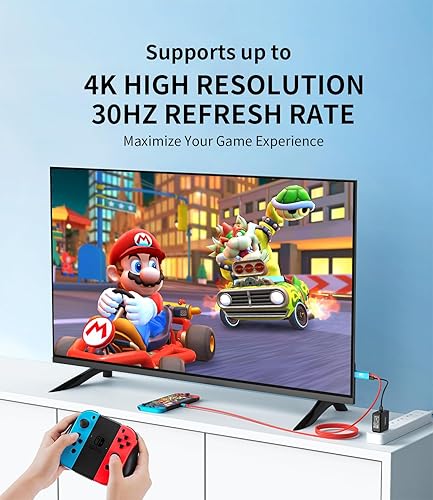 Miniatura 2 de Adaptador de interruptor de TV para Nintendo Switch, estación de acoplamiento para TV, cable USB C a HDMI, USB C a HDMI con alimentación, compatible