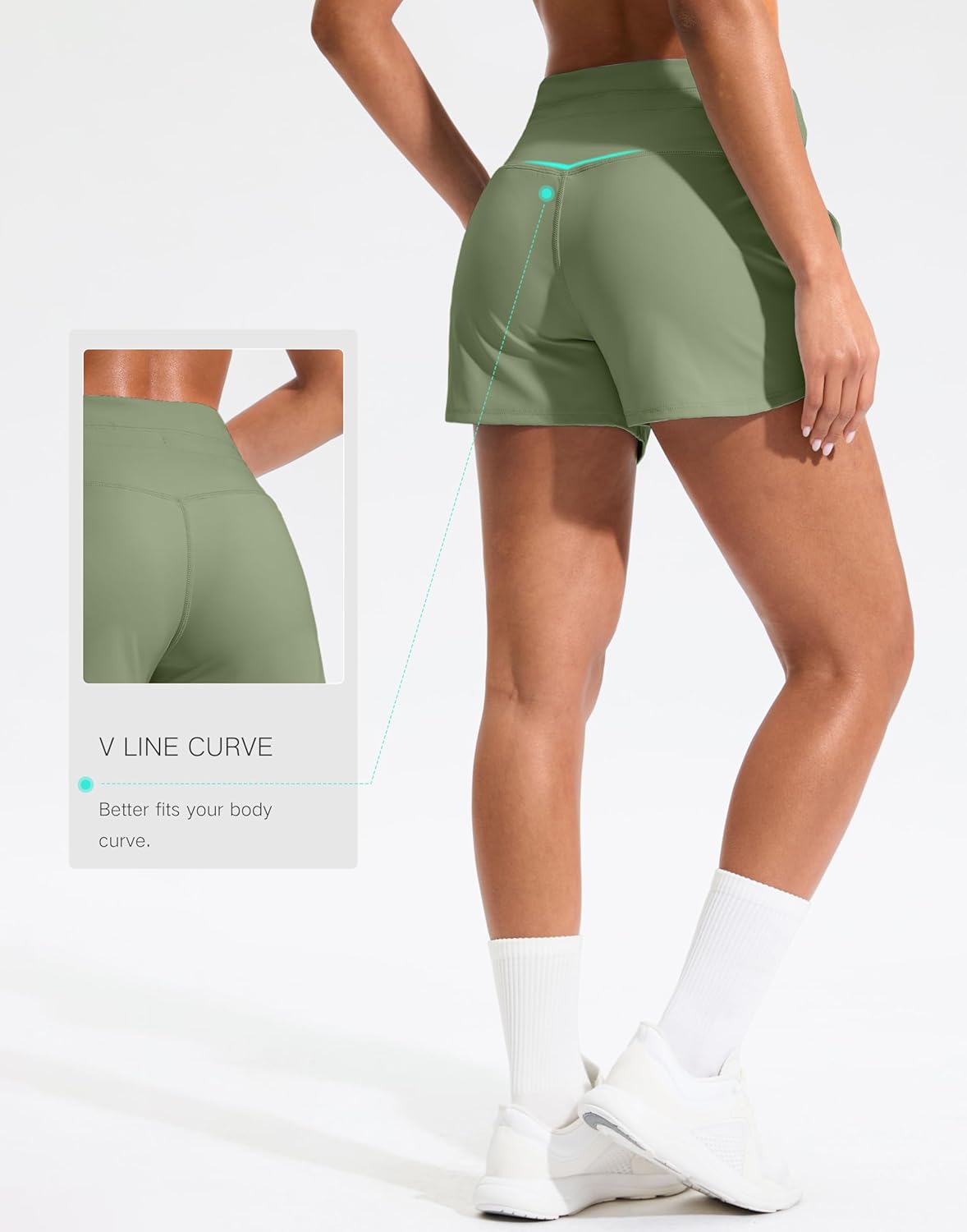 Soothfeel Women's Athletic Running Shorts with Pockets 3.5" Quick Dry High Waisted Workout Active Gym Shorts for Women - Image 4