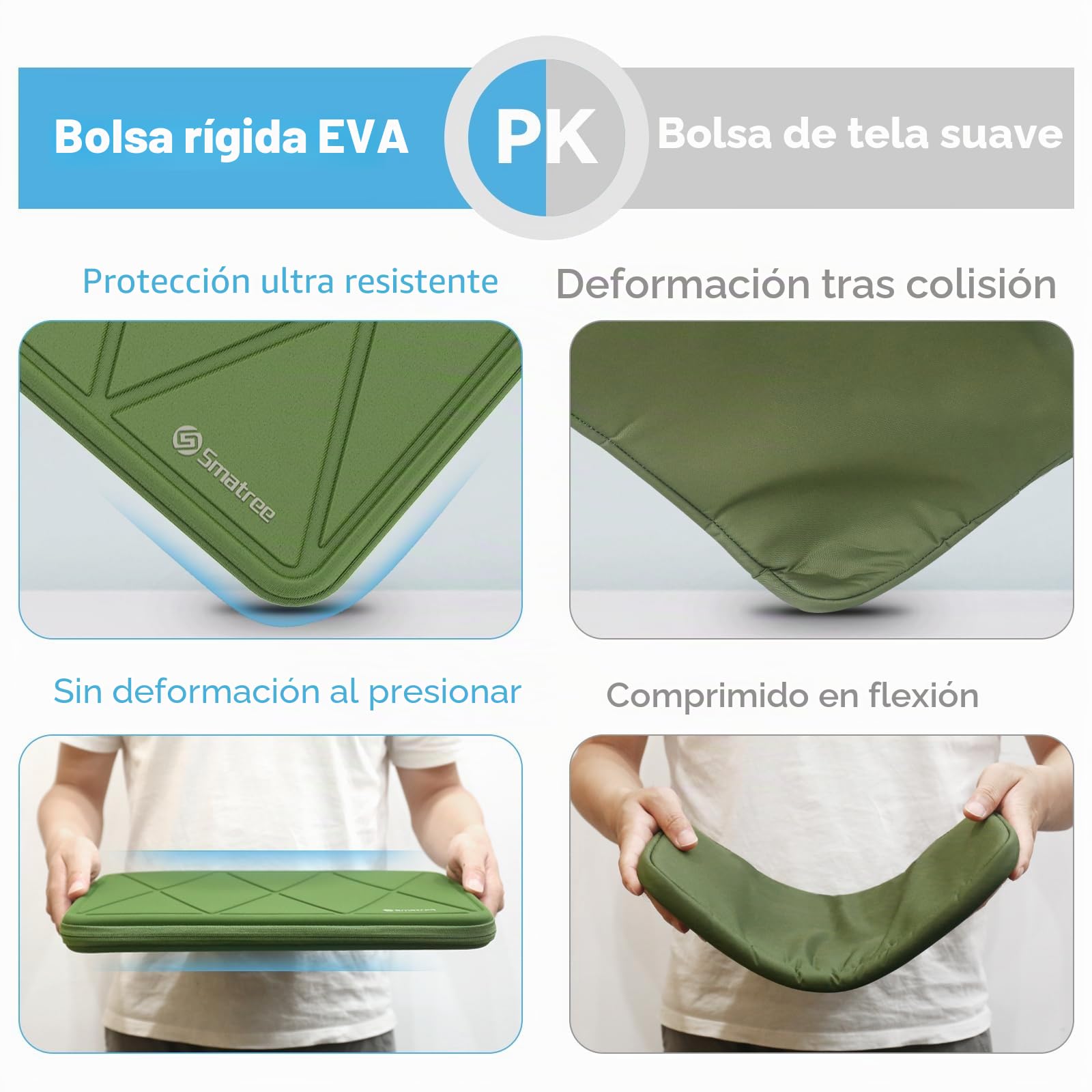 Smatree - Funda protectora rígida de EVA compatible con portátiles de 15,6 pulgadas HP OmniBook 3 Laptop Next Gen AI PC/OmniBook 3 NGAI 15, HP 255 G10 y EliteBook 655/650 G10/G9, verde (X8274G)