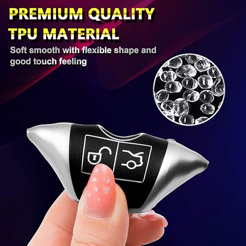 Miniatura 4 de Xotic Tech - Funda para llavero de piel de grano plano TPU negro mate, compatible con Mercedes Benz C E M S CLA CLS GLK GLS W164 W204 W205 S205 W212