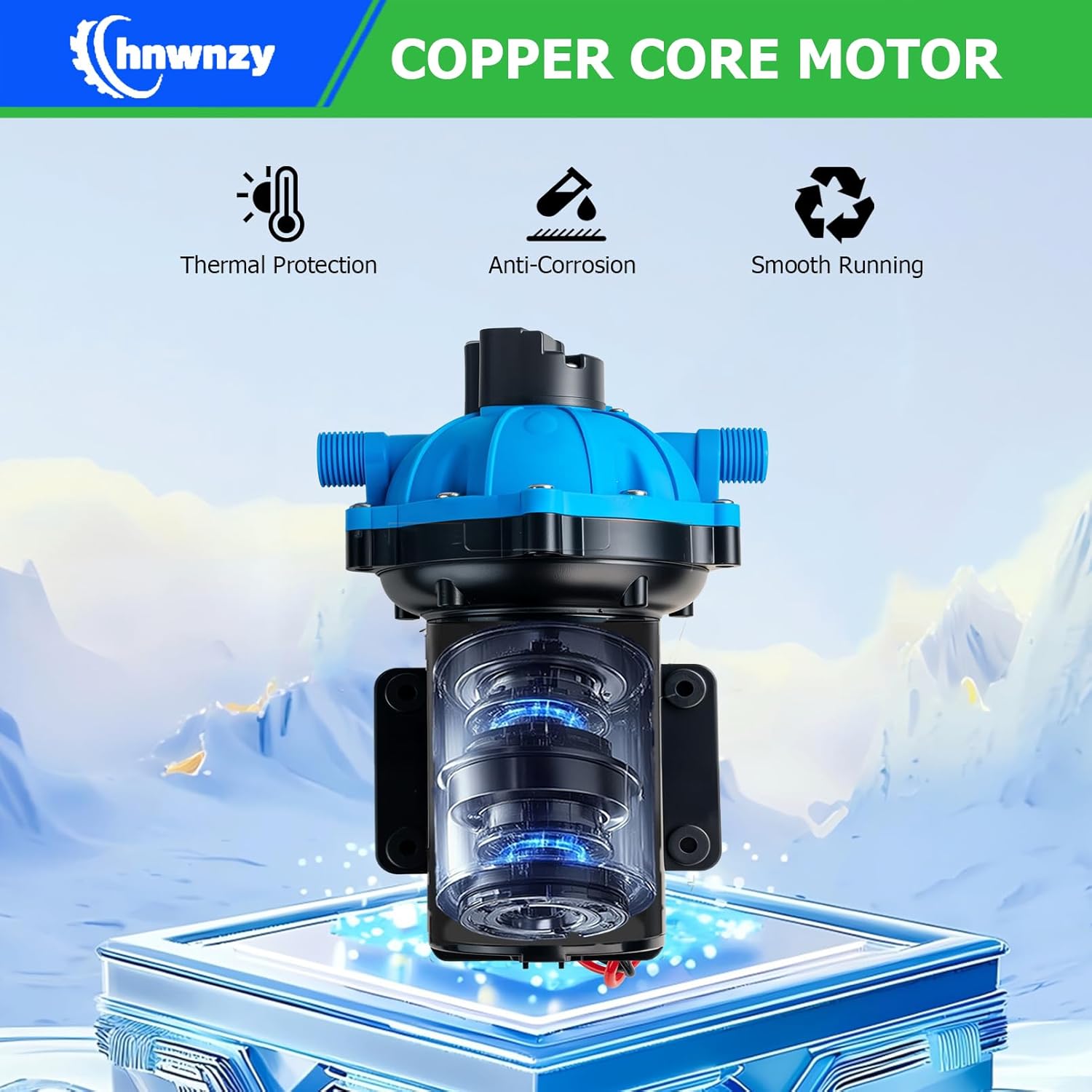 7.5GPM 80PSI RV Water Pump,12V DC Fresh Washdown Pump Kit,Self-Priming Diaphragm Water Pump with Pressure Switch for RV, Boats, Garden, Yacht, Camping