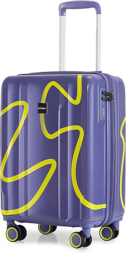 Provogue Loop Hard-Sided PC 55 Cm Suitcase/Cabin Trolley Bag Small| Expandable Space with 8 Wheels Trolley Bags for Travel...