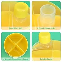 Vista 2 de Accmor Dispensador de fórmula sobre la marcha, contenedor giratorio de fórmula de cuatro compartimentos antiderrames, contenedor de almacenamiento