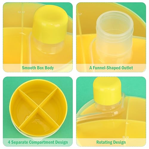 Miniatura 2 de Accmor Dispensador de fórmula sobre la marcha, contenedor giratorio de fórmula de cuatro compartimentos antiderrames para llevar, contenedor de