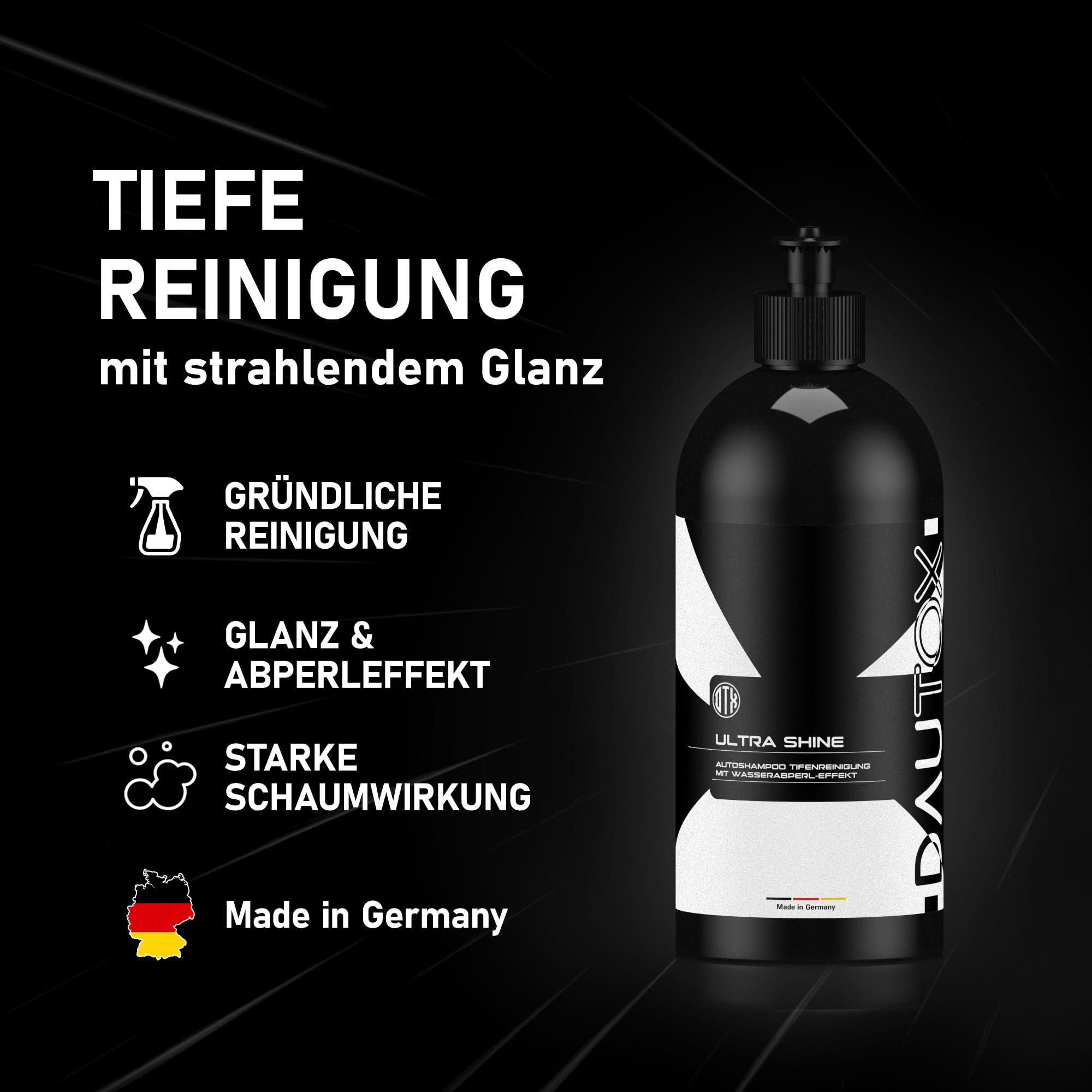 DAUTOX® Auto Reinigungsset – Autopflege Set für Innenraum & Außenbereich | Fahrzeugpflege Komplett- & Startersets | verschiedene Setgrößen (Außenpflege PRO Set | 4-teilig)