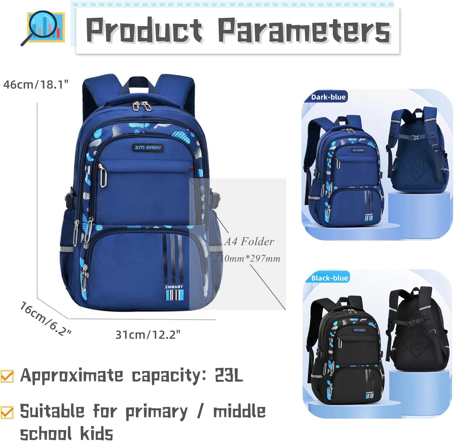 Bansusu Camo Backpacks for Boys Middle School Elementary, Camouflage School Bags Bookbags Kids Back Packs for Teens Boys - Image 3