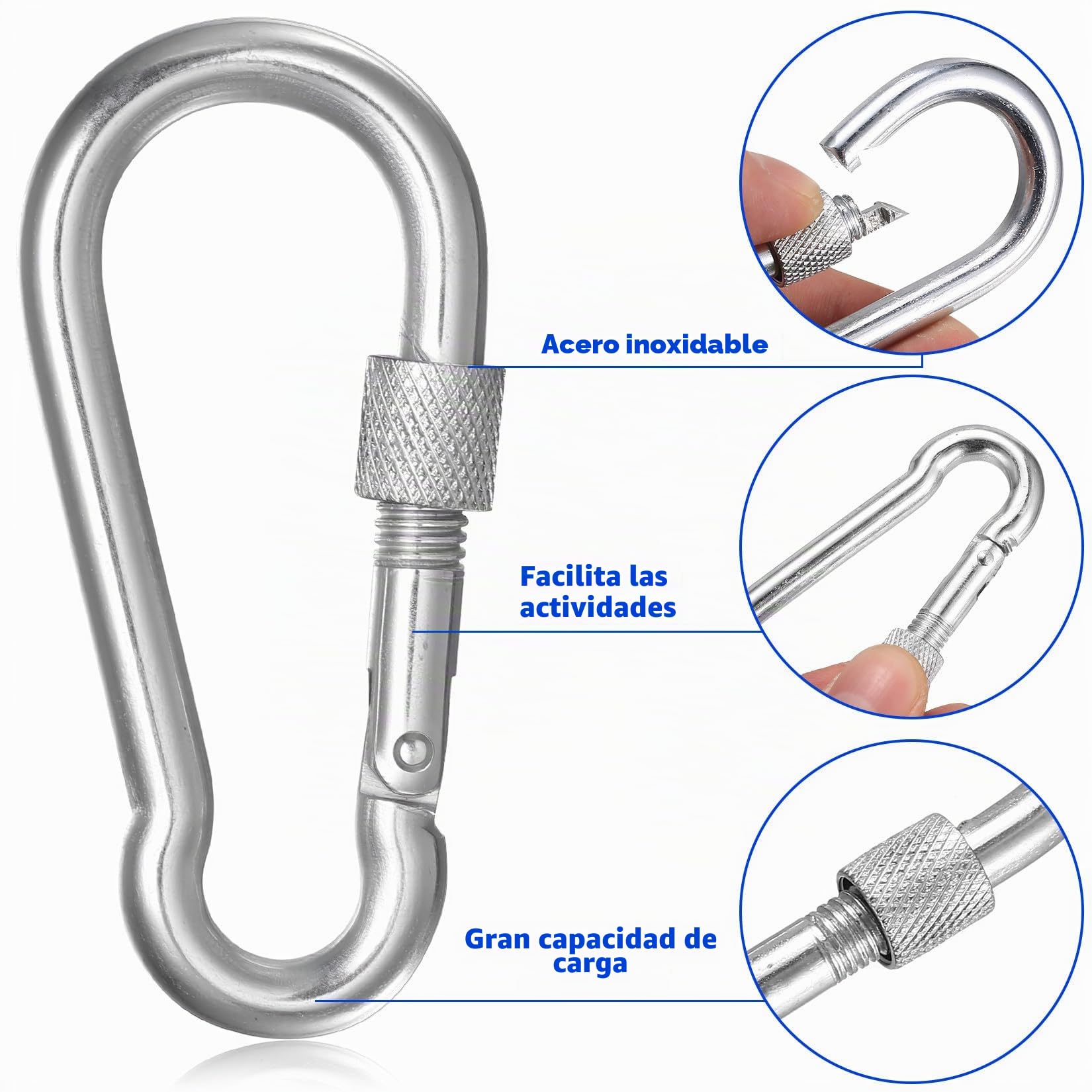 4 Set di Correas de Hamacas, 30,5 cm Kit de Correas de Columpios de Árbol Hamacas, Cinturón de Suspensión de Hamaca Correas de Árbol Sillas Camping, con 4 Mosquetón y Anillos en D, Soporta 100 kg