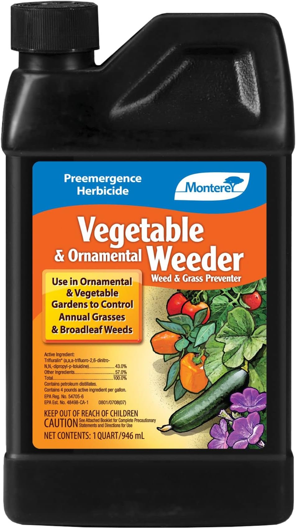 Monterey(LG5149) - Vegetable & Ornamental Weeder, Pre-Emergent Weed Controller & Killer Herbicide for Lawns & Gardens (32 oz.)