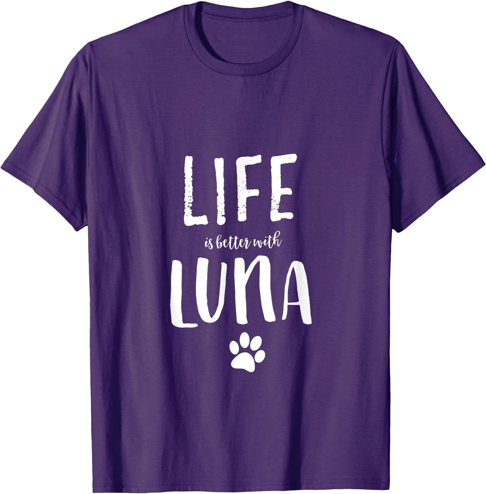 Luna Cat Name T-Shirt Gifts I Love Luna Shirt - Unisex Adult Cat Owner Luna Gift T-Shirt - Black - Small - Short Sleeve - U-Neck - Classic Fit - Cotton - Machine Wash