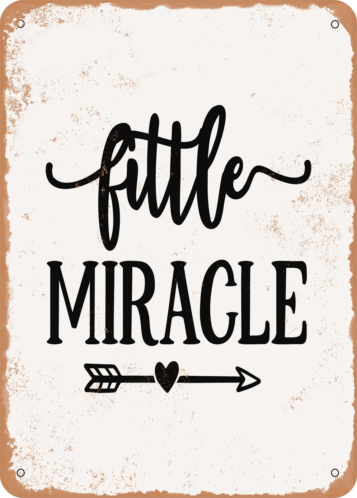 Miaomansenstore Metal Sign - Little Miracle - Vintage Rusty Look Home Decor
