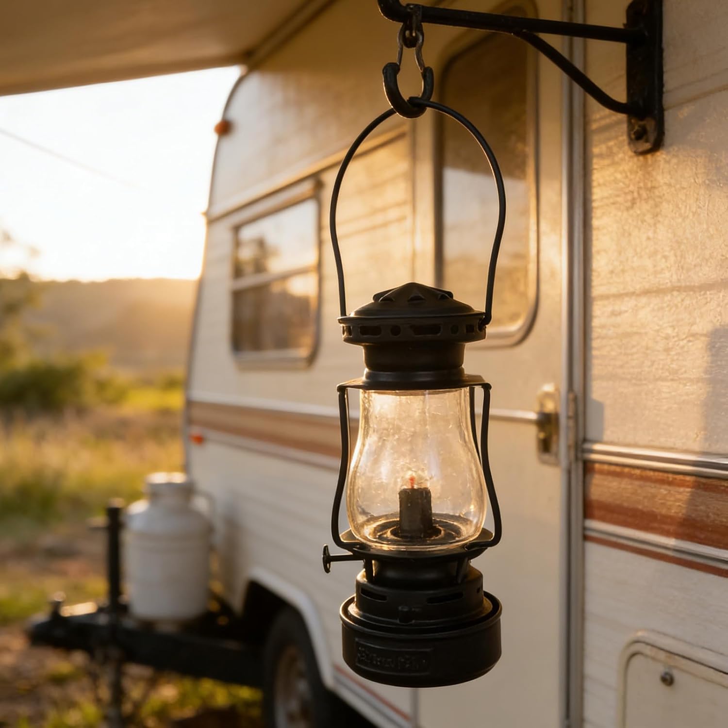 1 Set Kerosene Oil Lanterns - Old Fashioned Metal Camping Hurricane Lantern with Carry Handle - Windproof Oil Lamp for Outdoor Picnic Camping Indoor Use